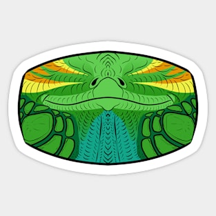 Green Iguana Mask Sticker